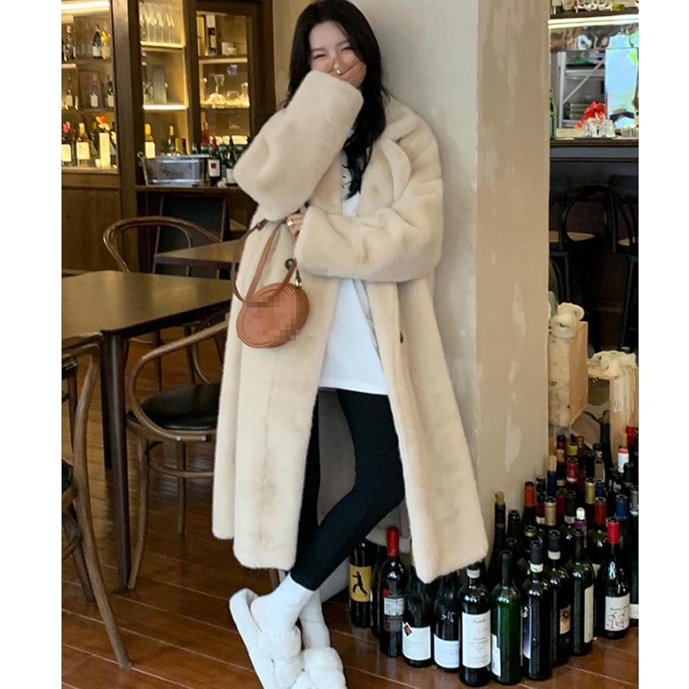 お2☆はCremona ロングコート レディース 9 ベージュ ミンクファー ロングコート カシゴラ フォックスファー付き 着丈87cm